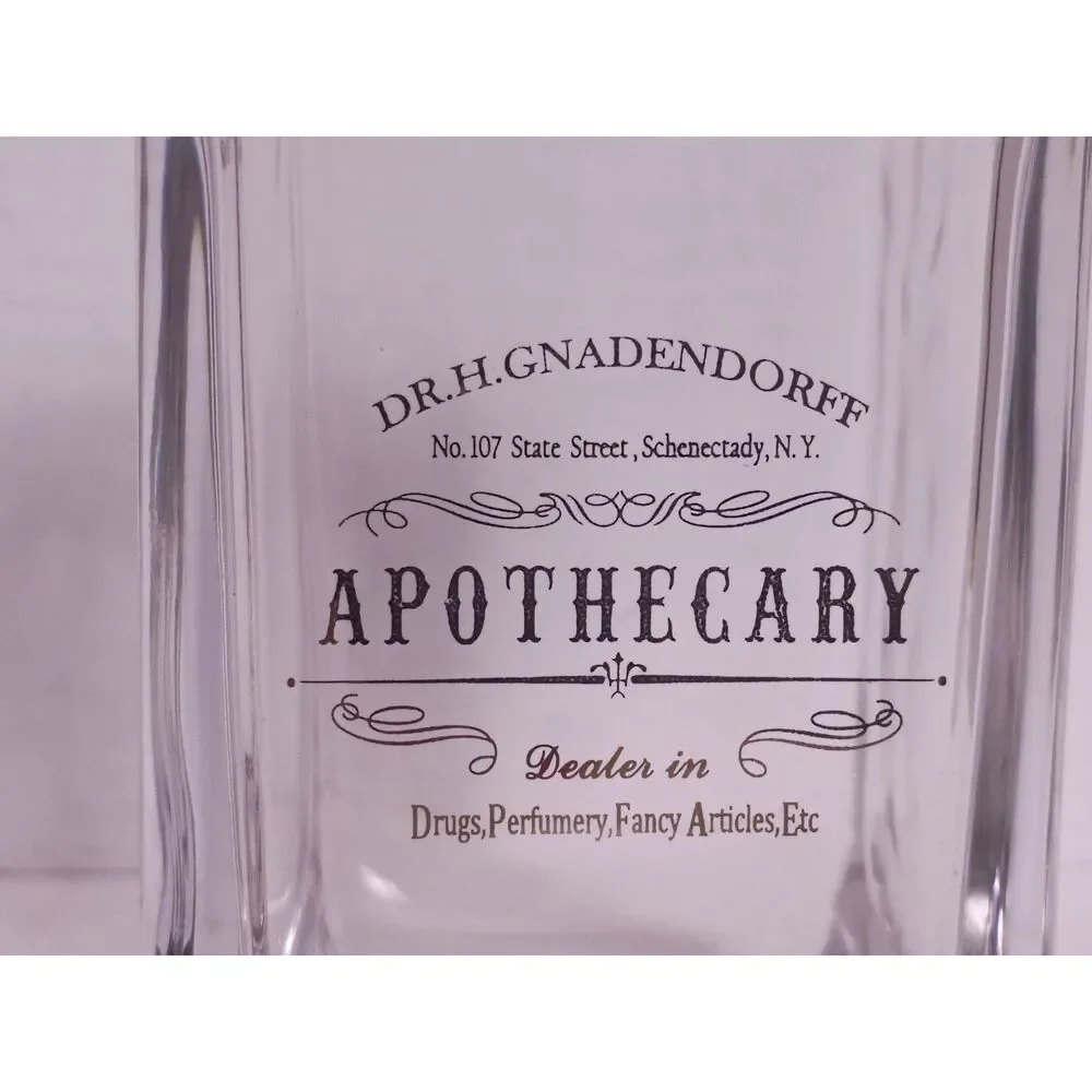 Bella Lux Apothecary Collection Vtg Apothecary Label Vanity Tumbler Brush holder